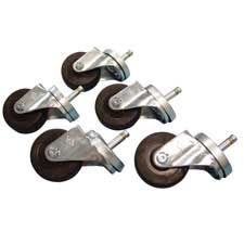 Set van 5 wielen met een doorsnede van 7cm.