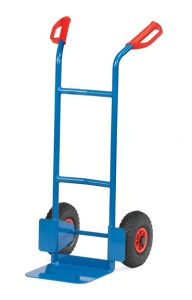 Stalen steekwagen B 1125 V met massief rubberen banden