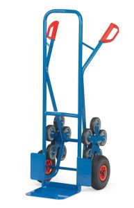 Stalen trappensteekwagen TK 1327 met 2 luchtbanden en 2 vijfarmige wielsets van TPE rubber