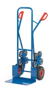 Stalen trappensteekwagen TK 1328 met 2 luchtbanden en 2 vijfarmige wielsets van TPE rubber