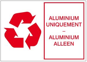 Aluminium 300 x 200 mm sticker