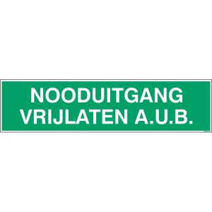 Nooduitgang vrijlaten a.u.b.