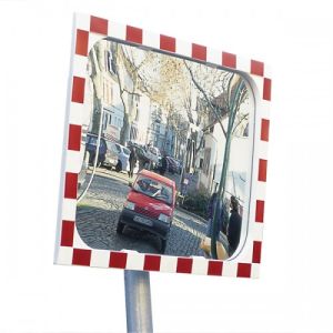 Verkeersspiegel met veiligheidsglas met reflecterende rand 'DIAMOND' (Met verwarmer)