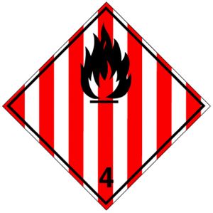 Vervoerspictogram 'Brandgevaar (brandbare vaste stof)' (ADR 4.1)