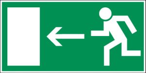Vloermarkering pictogram 'nooduitgang links' 400 x 200 mm
