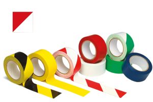 Vloertape 50 mm, rood/wit